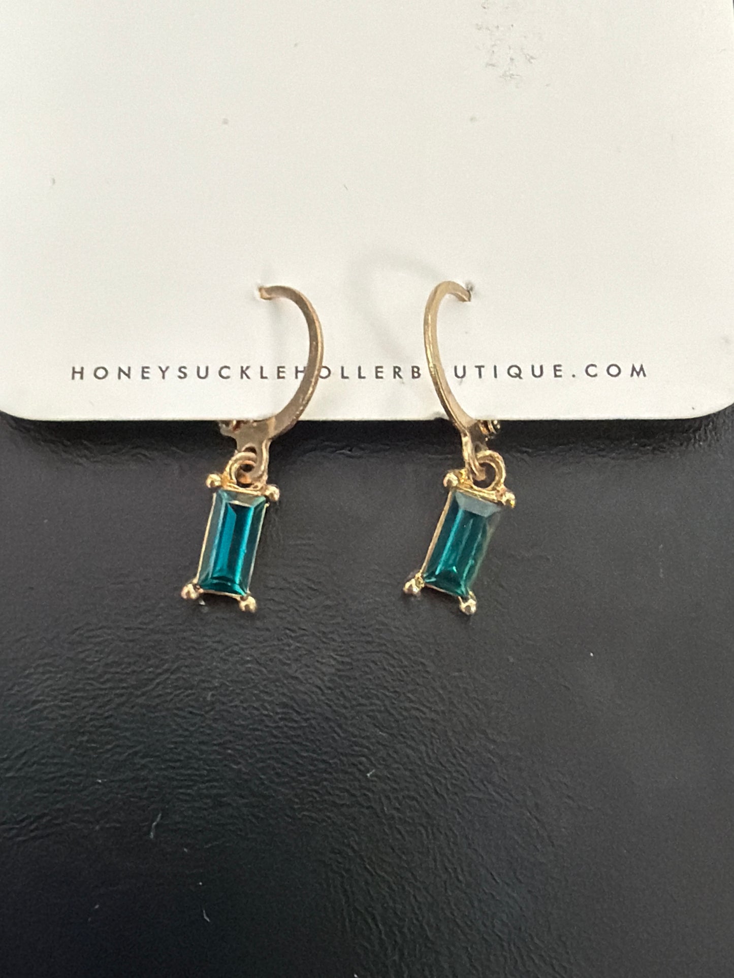 Emerald Charm Hoop Earrings 