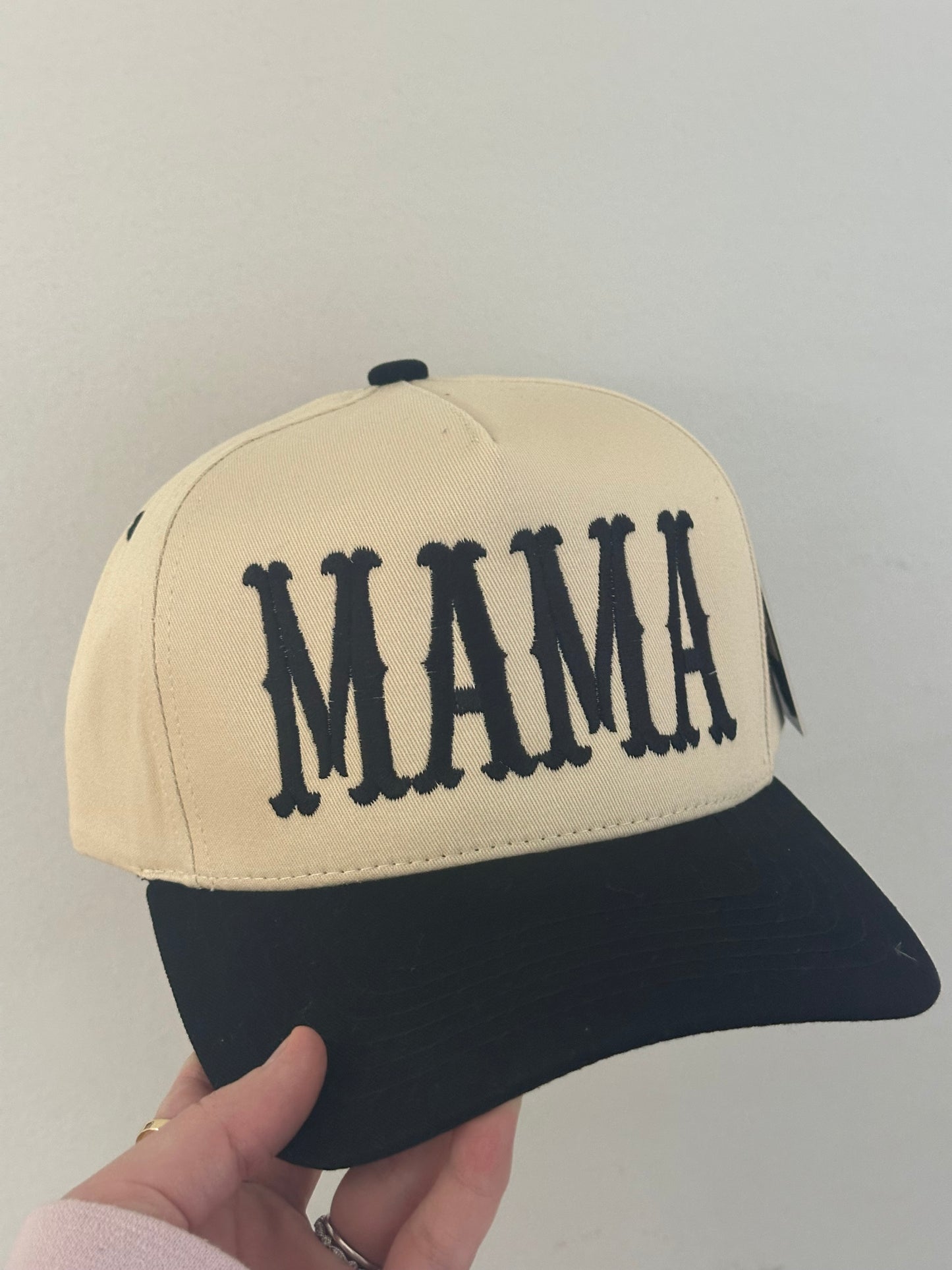Mama - Embroidered Hat - Black