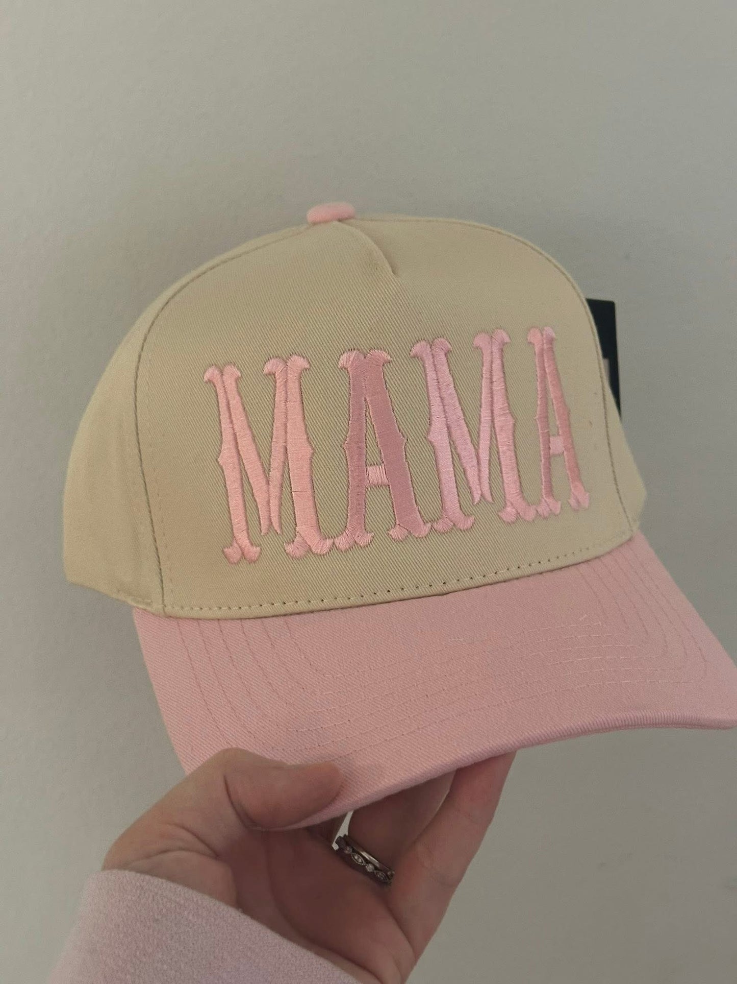 Mama - Embroidered Hat - Pink