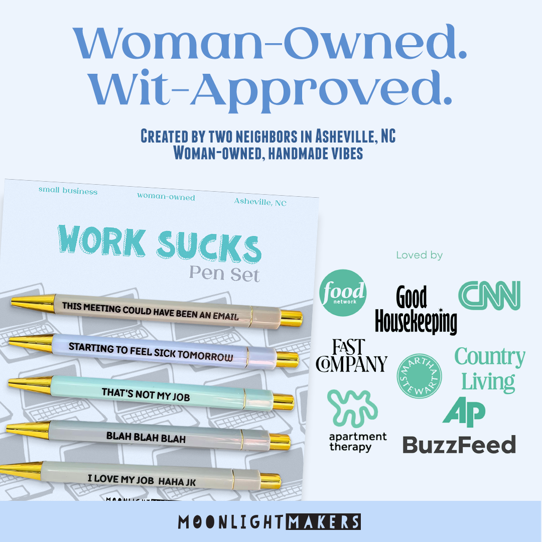 Work Sucks - Funny Pen Set - Office Humor, Gift for Coworker