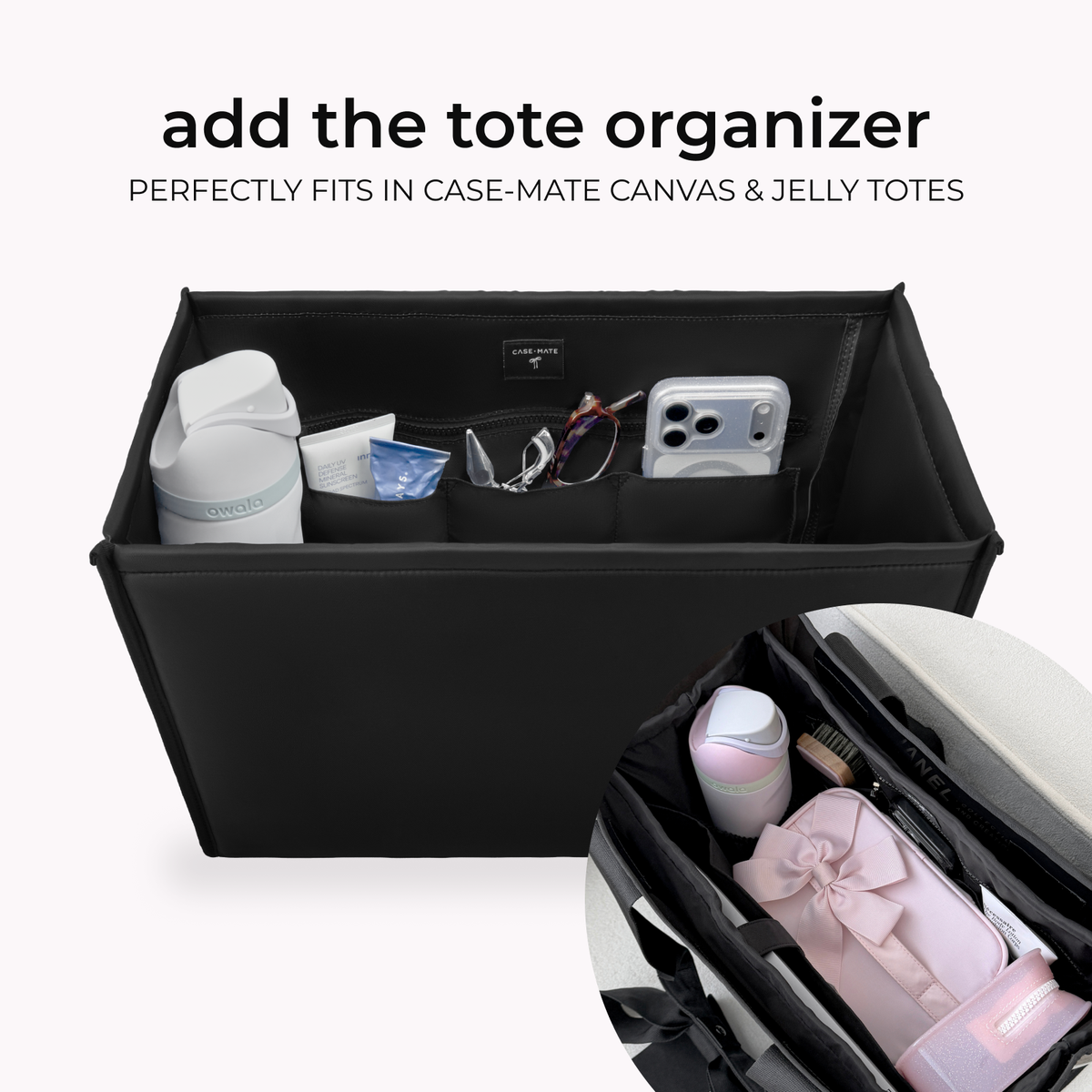 Case-Mate Midnight Black Bow Jelly Tote Bag (Classic)