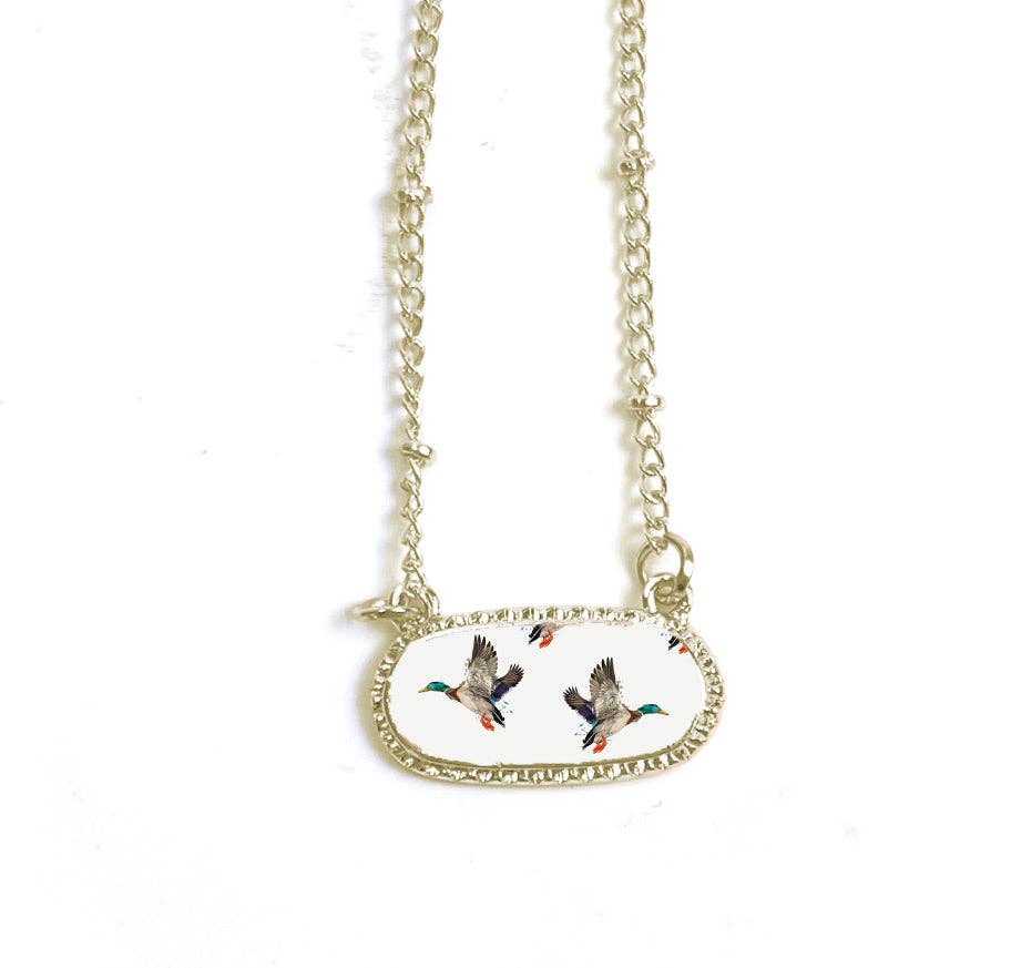 Gold White Duck Necklace