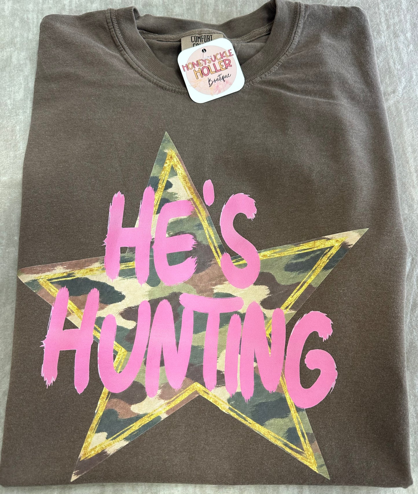 He’s Hunting Comfort Colors Graphic Tee