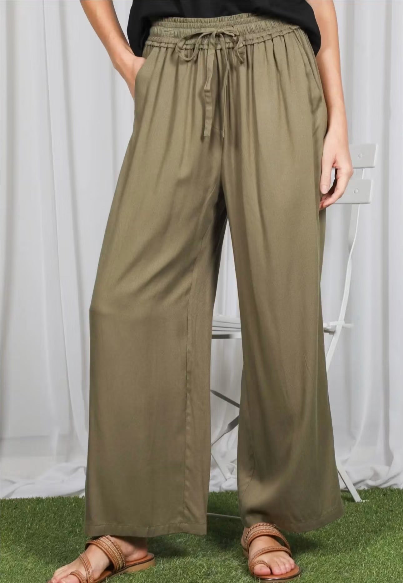 Casual Flowy Wide Leg Elastic Waist