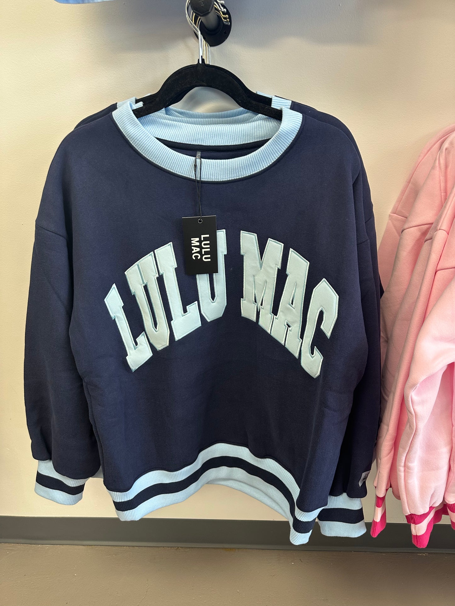 LULU MAC Navy and Blue Varsity Sweatshirt