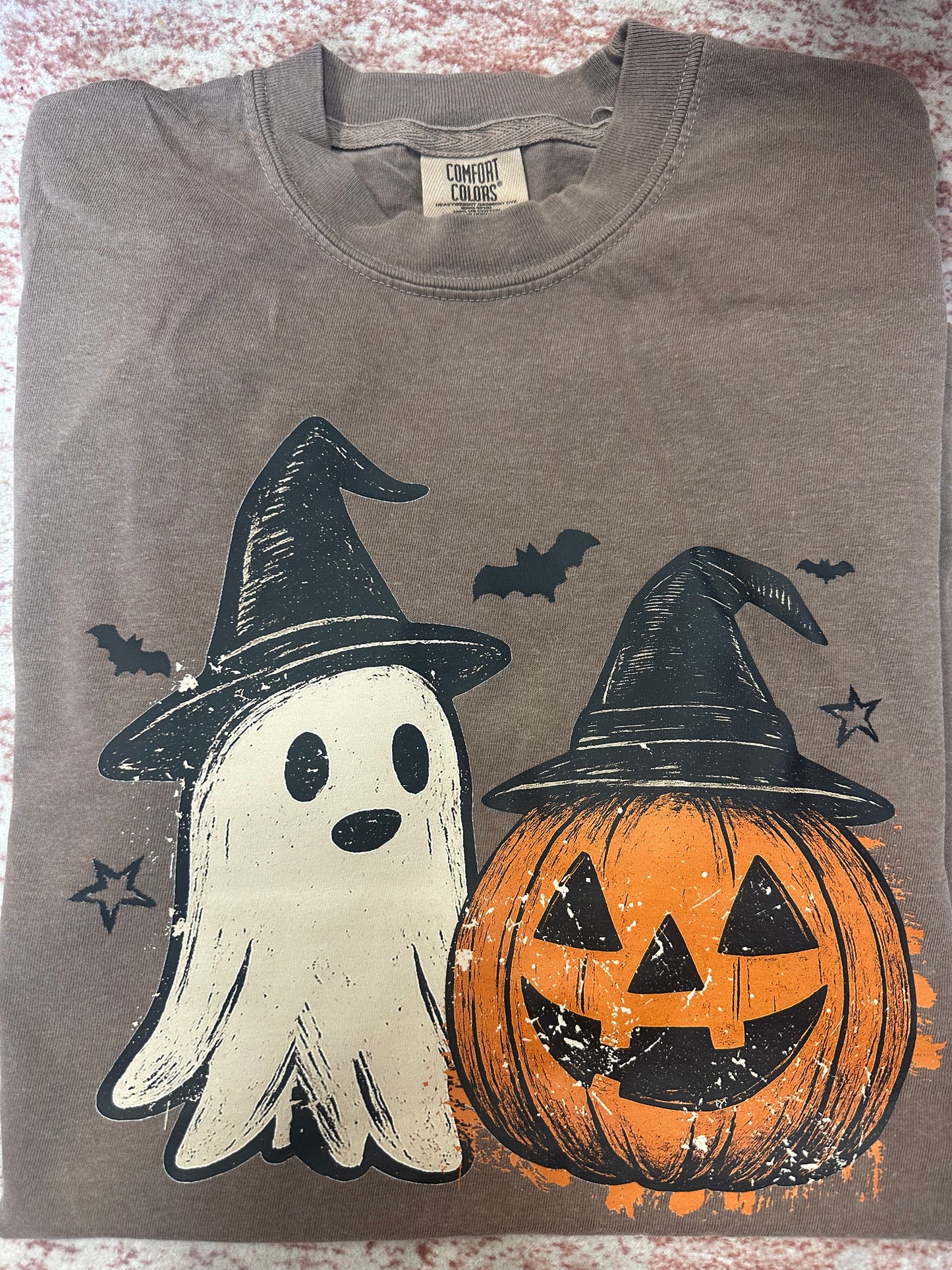 Retro Ghost Pumpkin Comfort Colors Tshirt