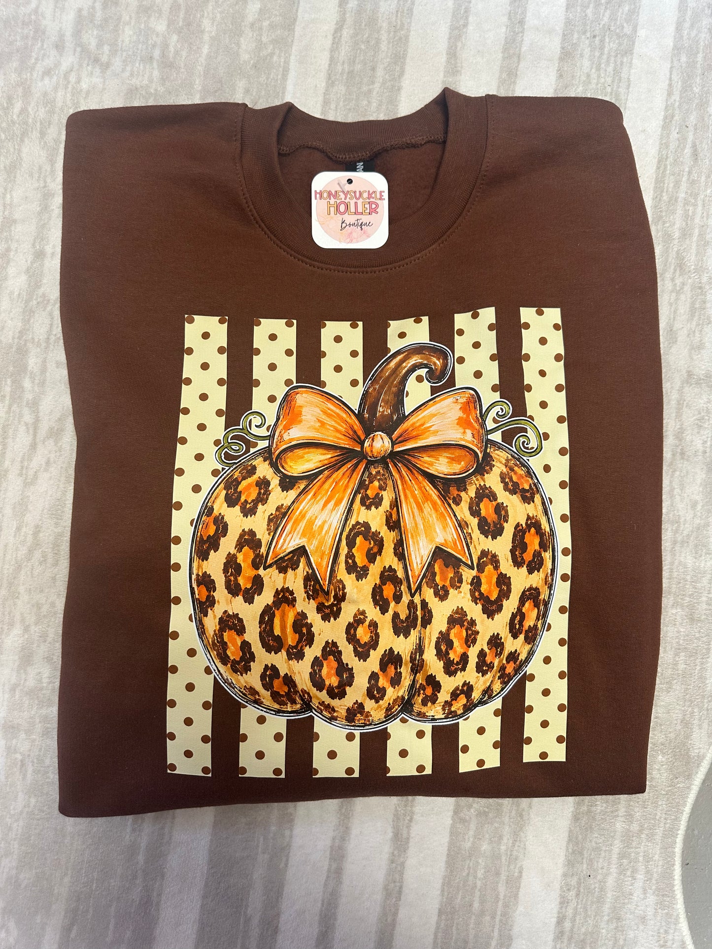 Polka Dot Leopard Brown Sweatshirt