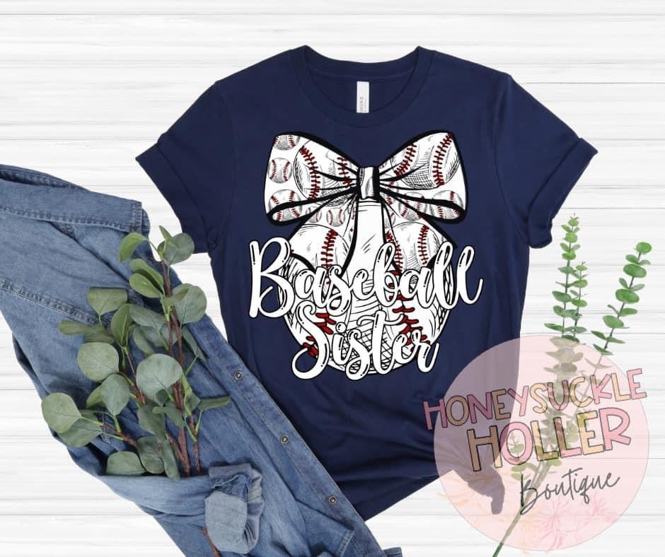 Baseball Sister with Bow