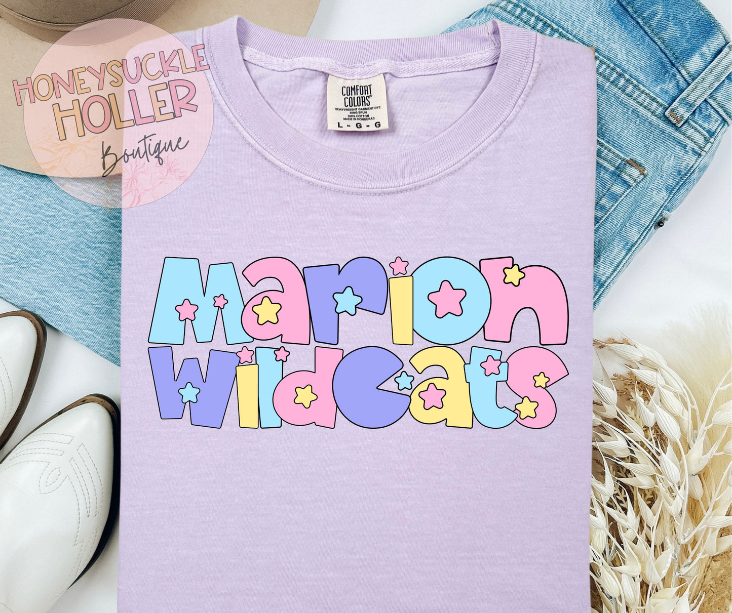 Marion Wildcats Pastel Stars