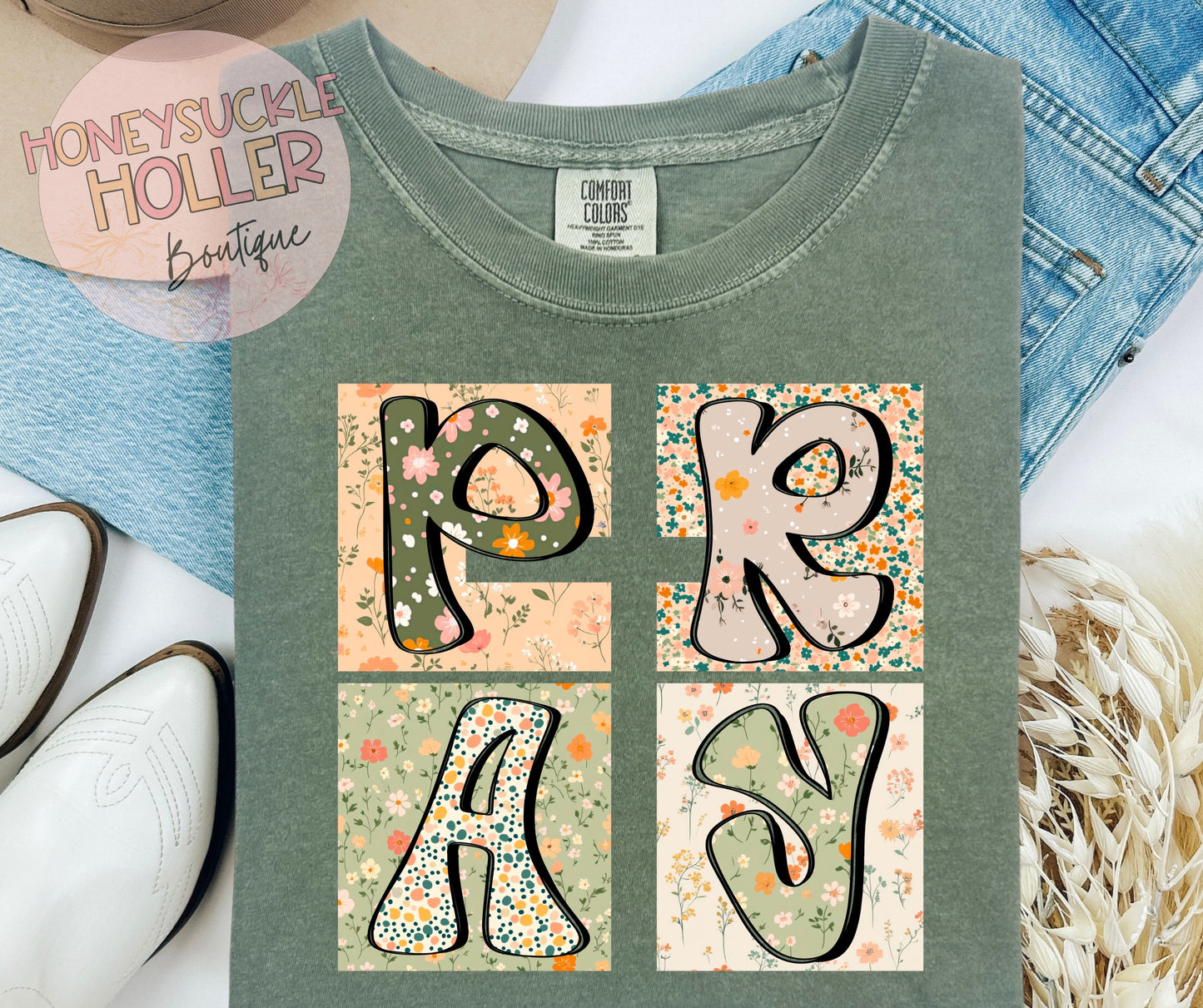 Pray Flowered Squares