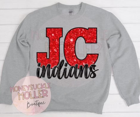 Faux Glitter JC Indians