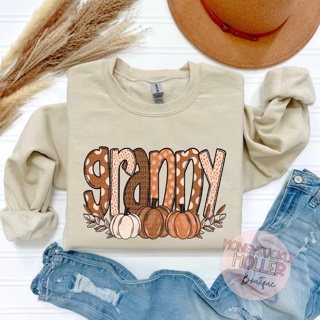 Muted Fall Polka Dot Granny