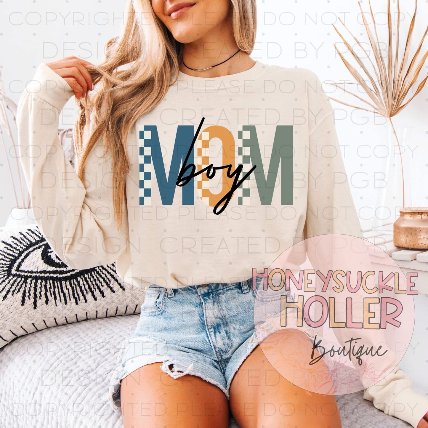 Boy Mom Semi Checked