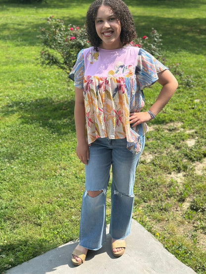 Dreamy Meadow Flutter Top