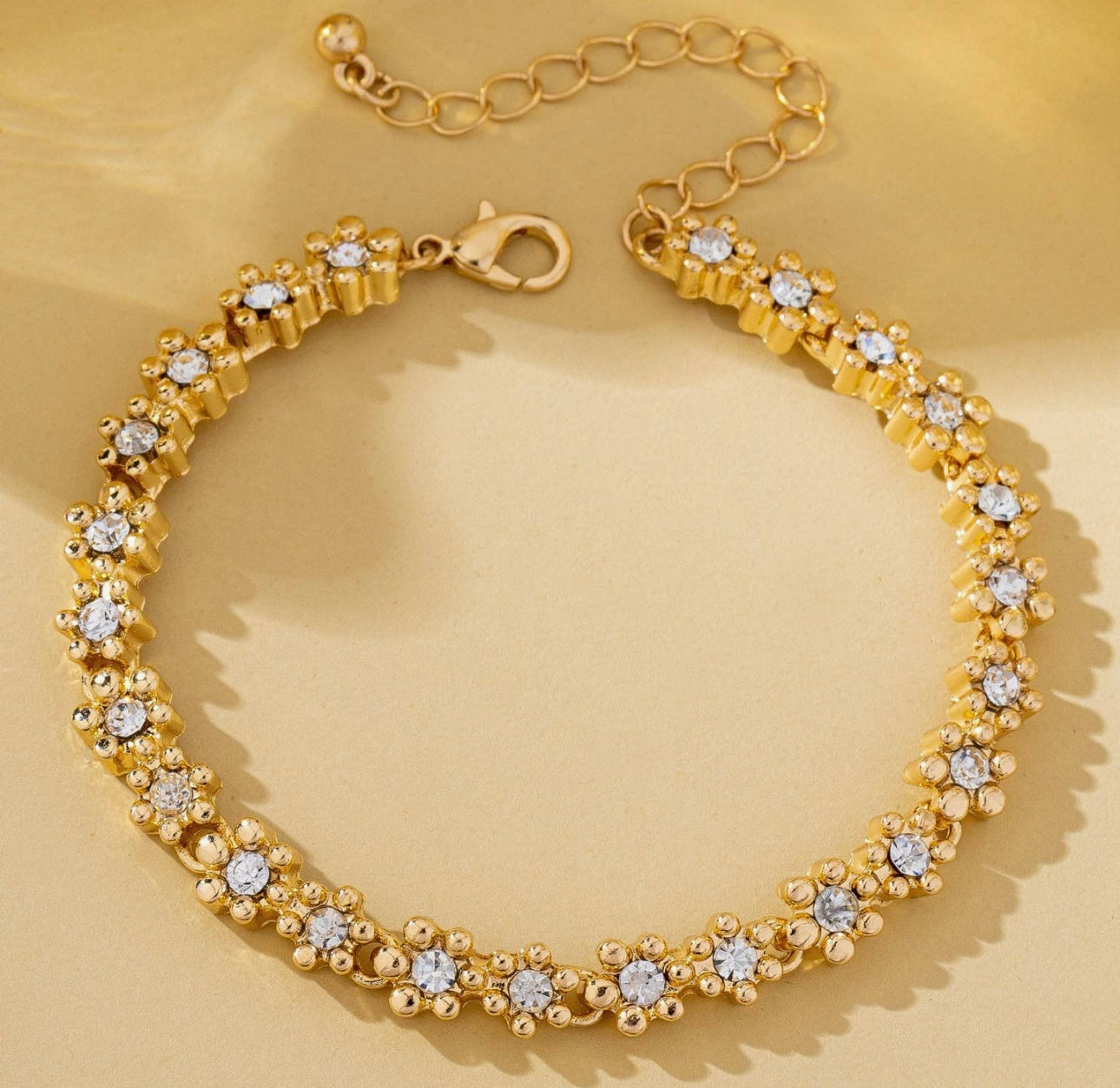 Floral Crystal Tennis Bracelet