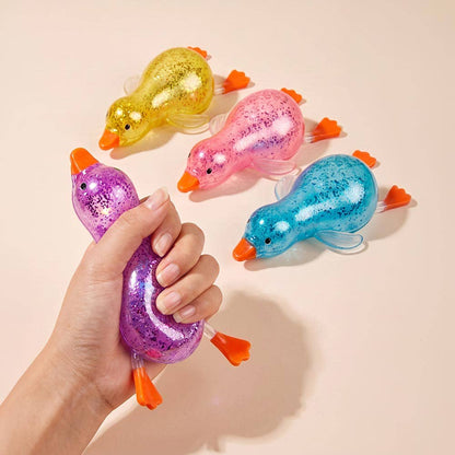 24PCS - Glitter Duck Squeeze Squishy Stress Relief Toy