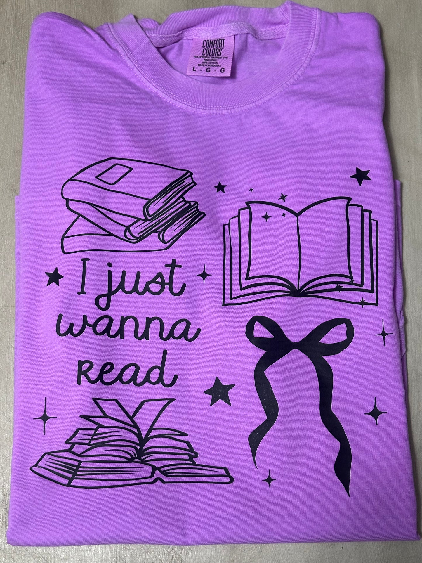 I Just Wanna Read - Neon Purple CC Tee