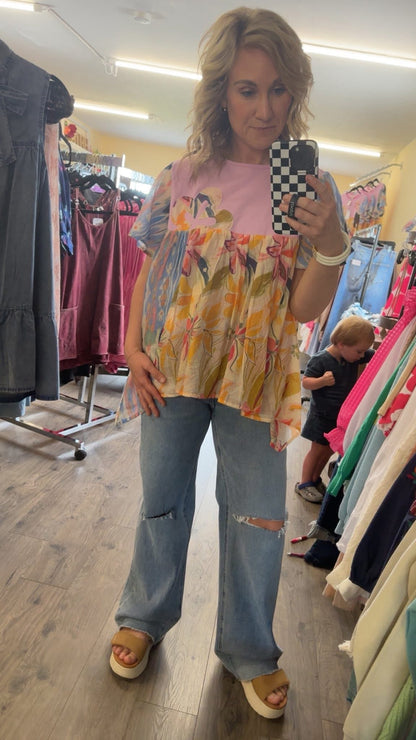 Dreamy Meadow Flutter Top