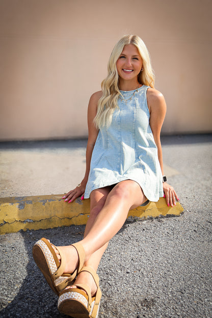 Denim Top & Shorts Set