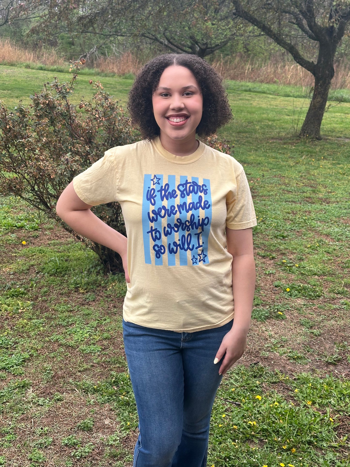 If The Stars Were Made To Worship So Will I - CC Tee- Butter