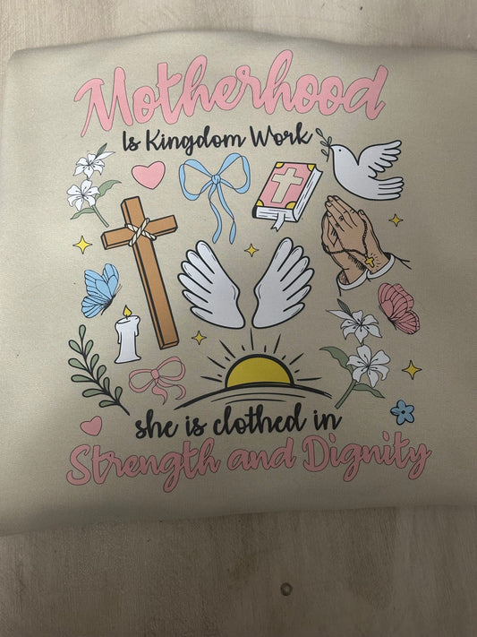 Motherhood. Strength & Dignity. - Tan Sweatshirt