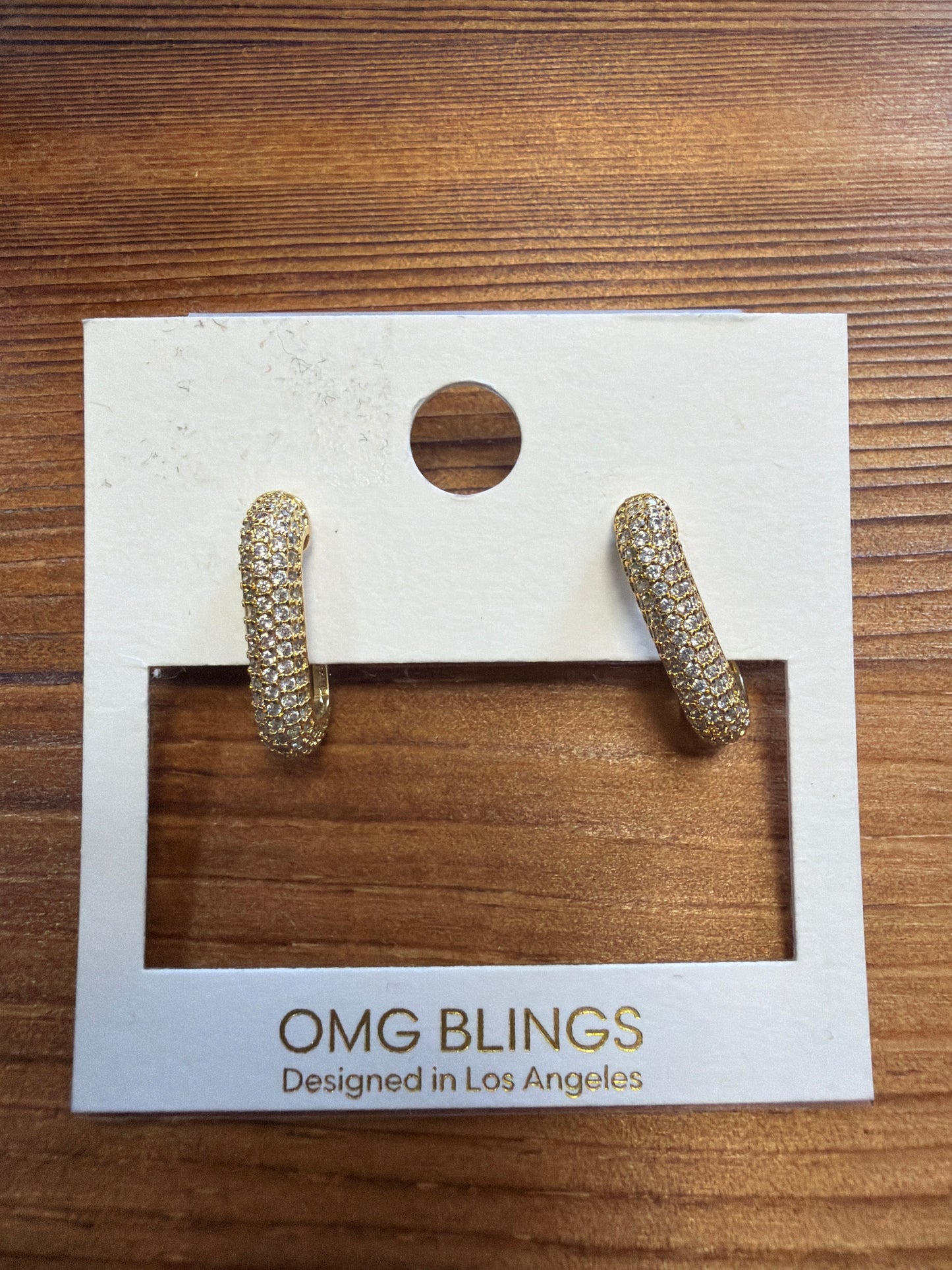 CZ Gold Half Hoop