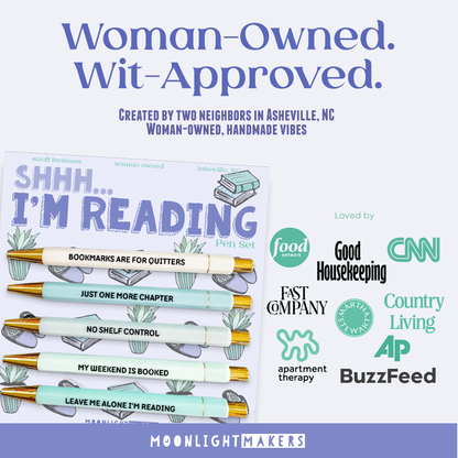 Shh, I'm Reading - Pen Set - Gift, Book Lover