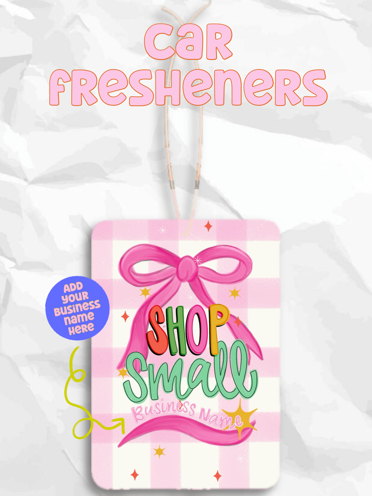 Shop small Christmas custom business name car fresheners : Vanilla
