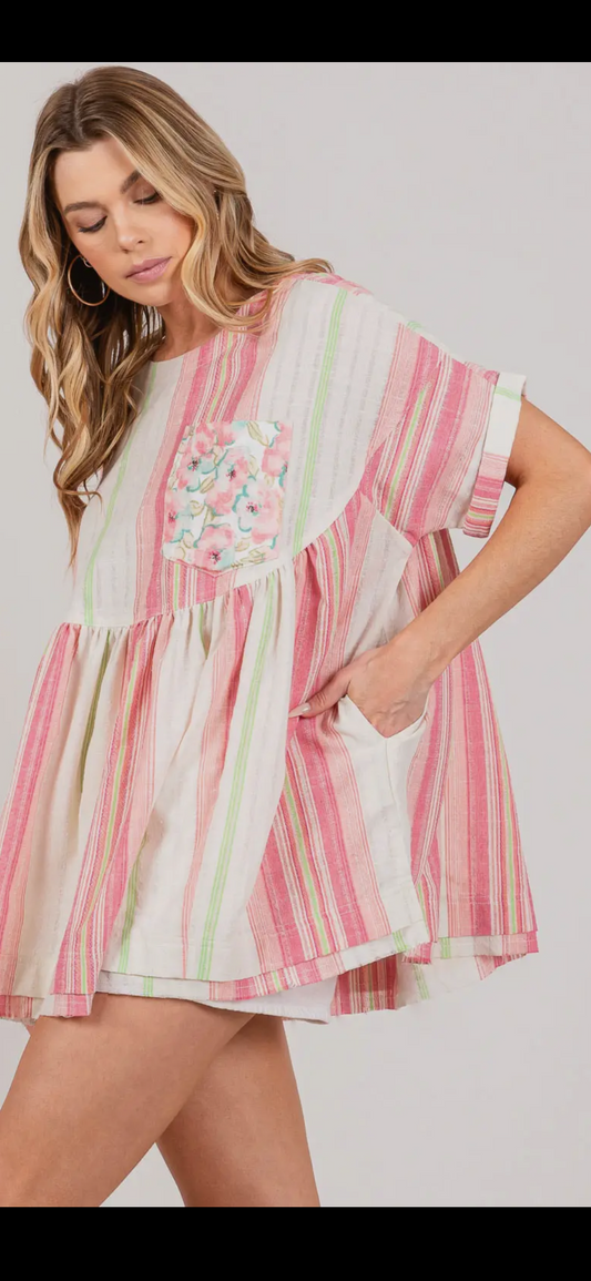 Sweet Peony Stripe Top