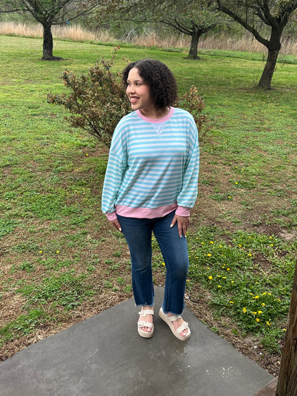 Crew Loose Fit French Terry Pullover Top