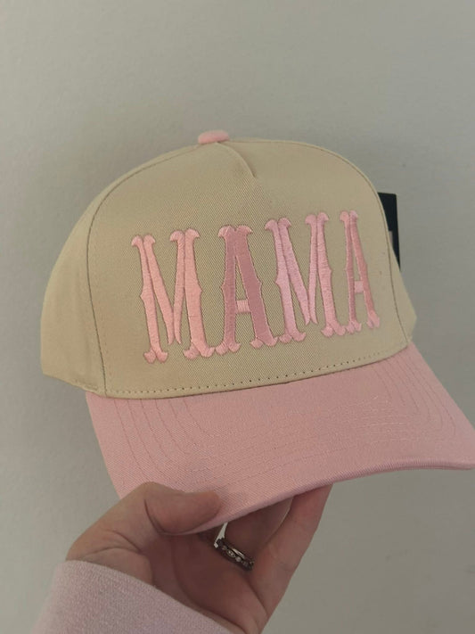 Mama - Embroidered Hat - Pink