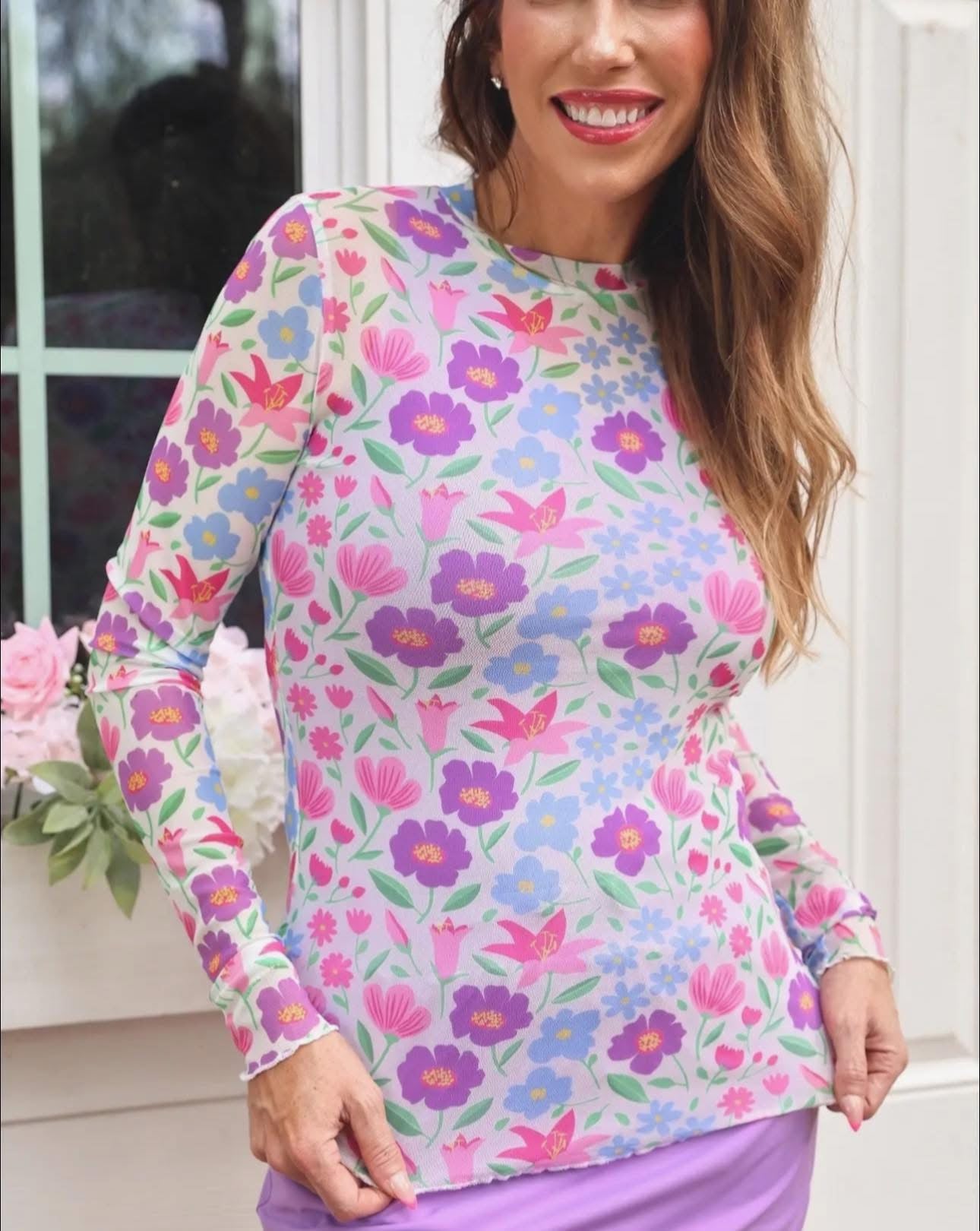 Kate Mesh Top - Spring Meadow