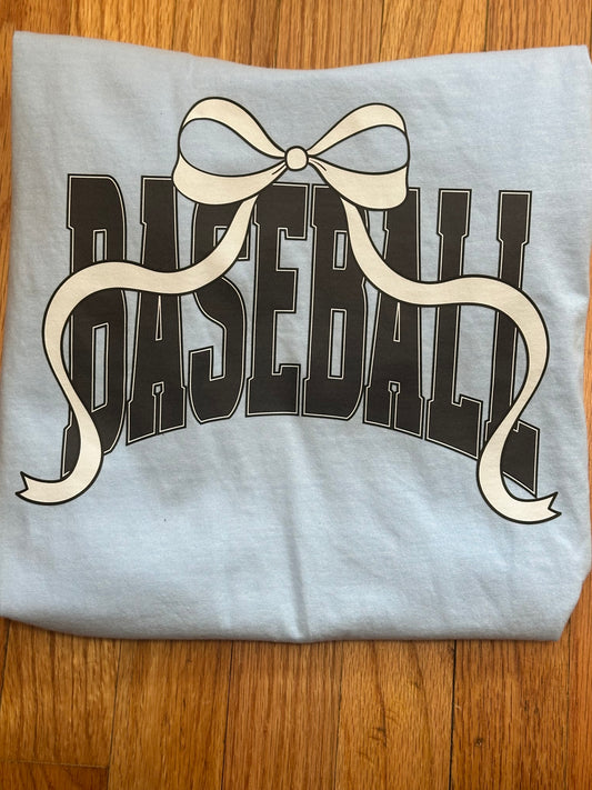 Baseball with White Bow - Light Blue CC Tee