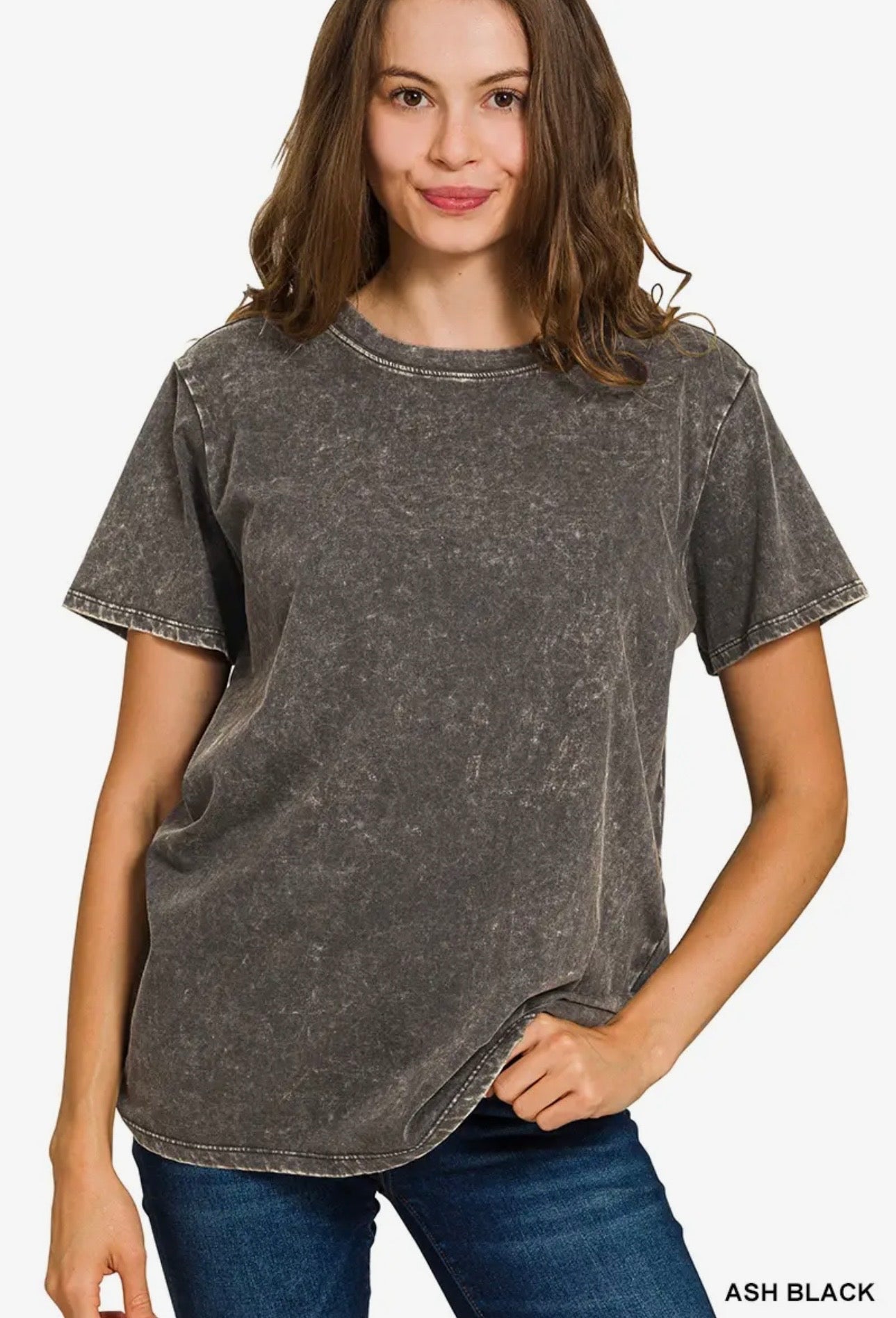 Zenana Washed Short Top