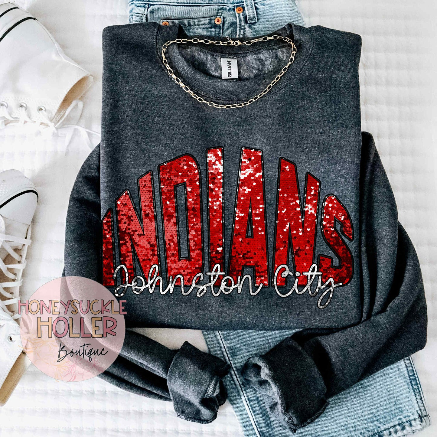 Glitter Varsity JC Indians