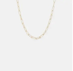 Silver- Textured Small Clip Link Chain Necklace