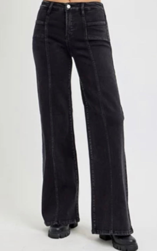 Risen Mid Rise Wide Jean With Front Patch Pocket