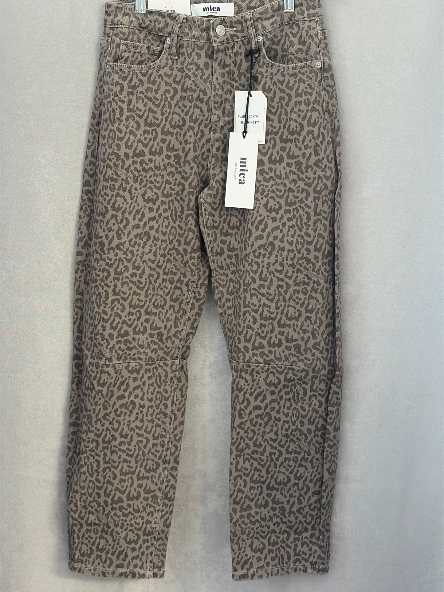 Leopard Ankle Barrel-Leg High Rise Mica Denim