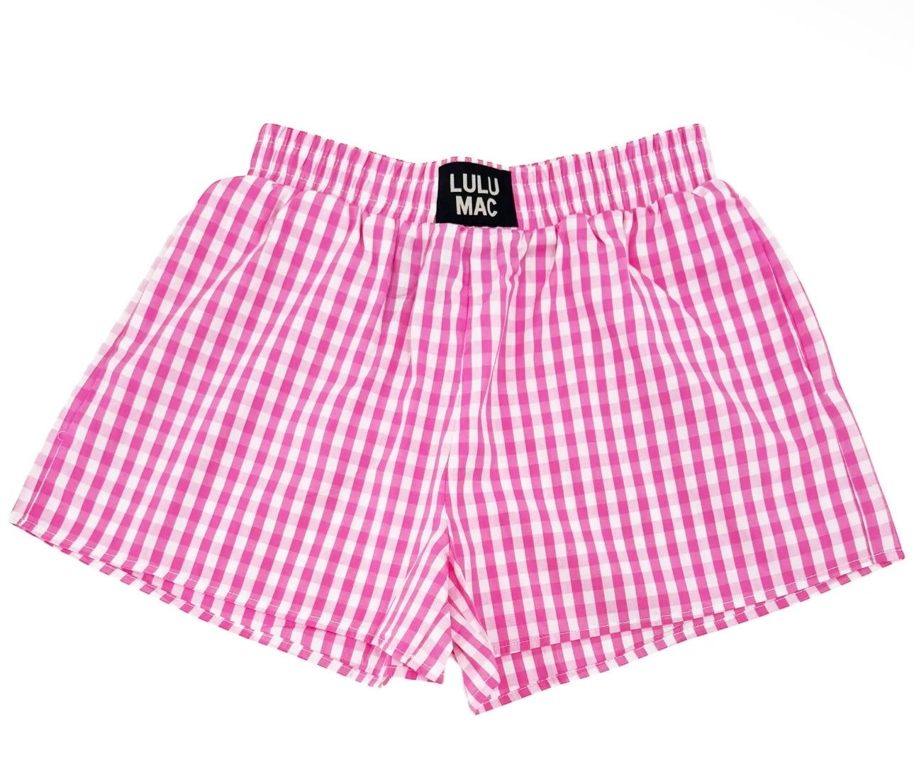 LULU MAC Pink Gingham Boxer Shorts