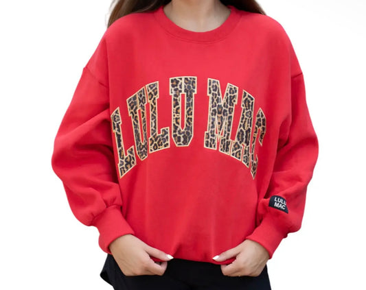 LULU MAC Red Leopard Sweatshirt