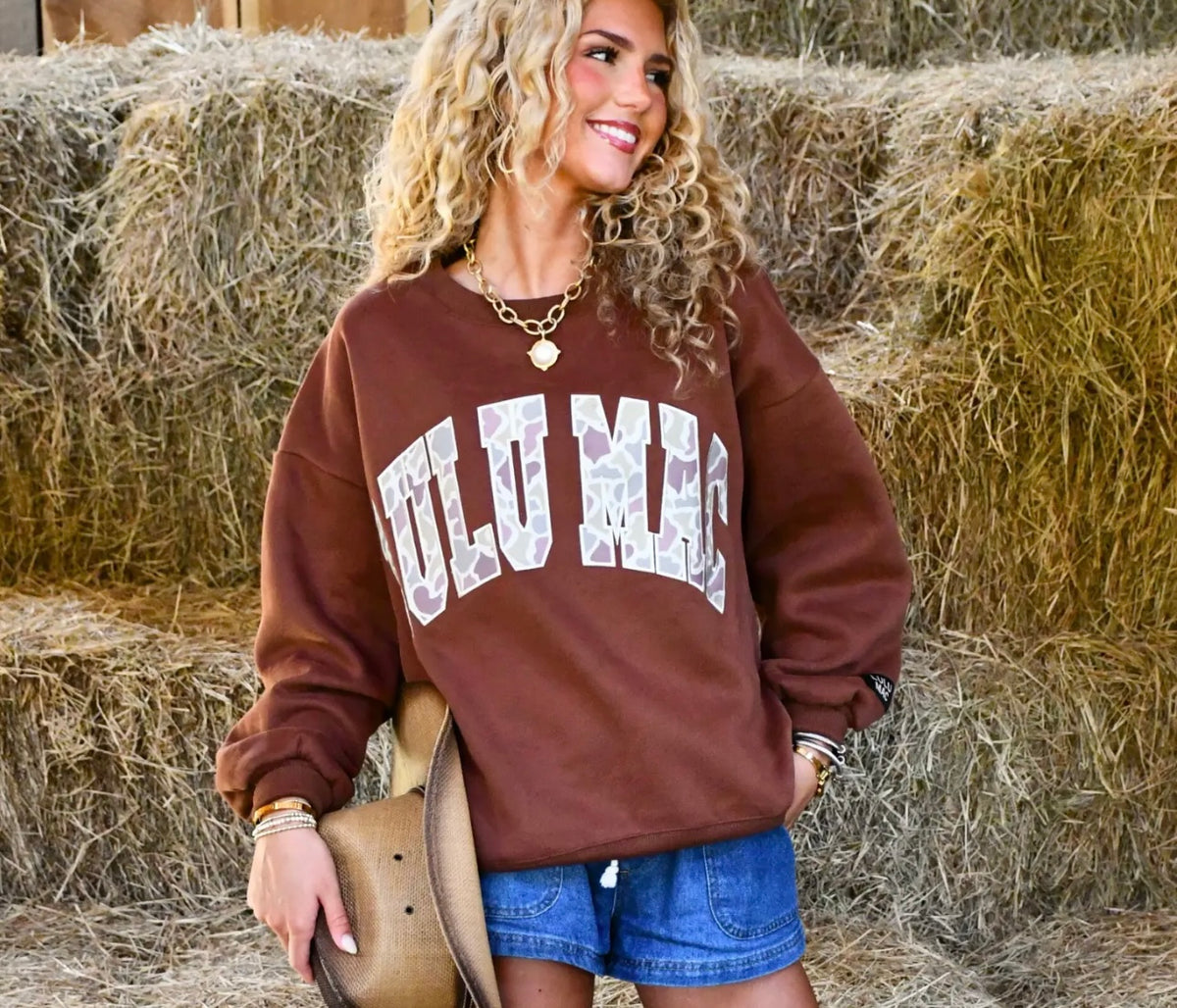 LULU MAC Brown Camo Sweatshirt