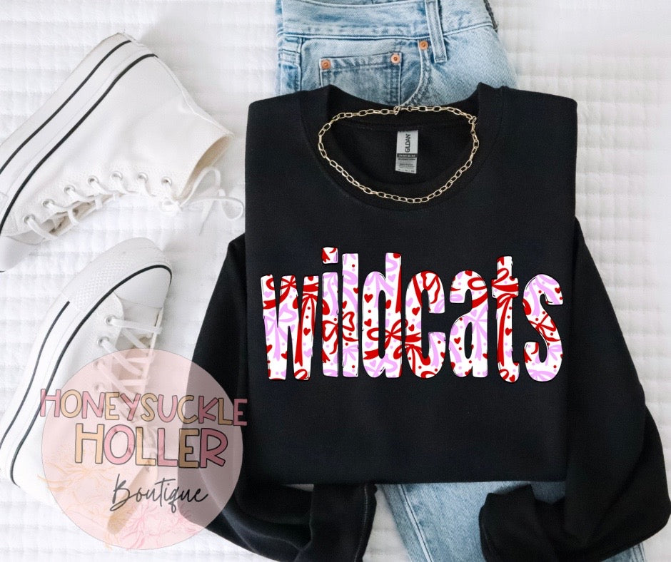 Pink and Red Bow-Patterned: Wildcats