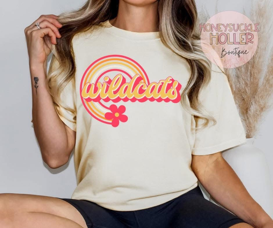 Pink & Yellow Retro Flower Power - Wildcats