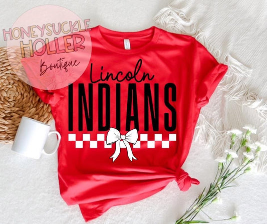 Checkered Pride- Lincoln Indians (Red and white)