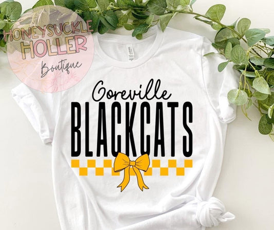 Checkered Pride- Blackcats (White with black and yellow)