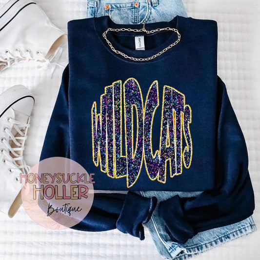 Game Day Glam Wildcats-Blue Glitter