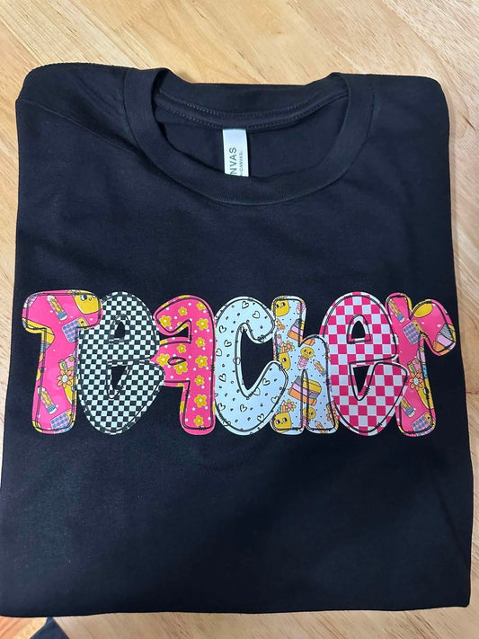 Trendy Teacher - Black Bella Tee