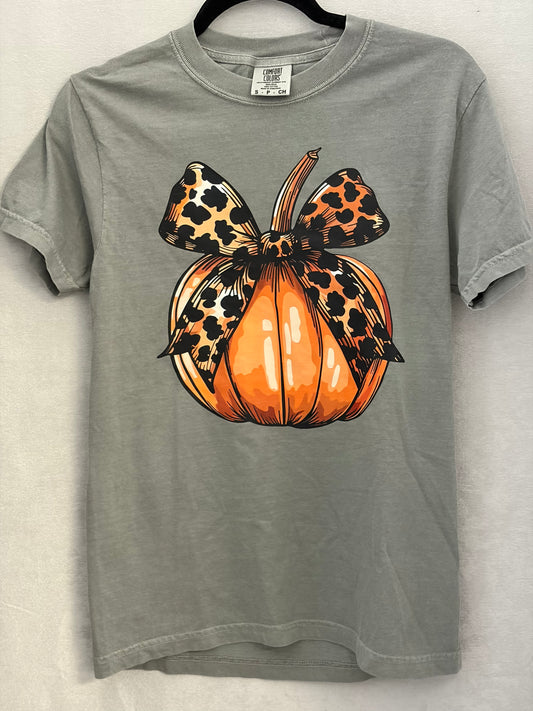 Pumpkin with Animal Print Bow
