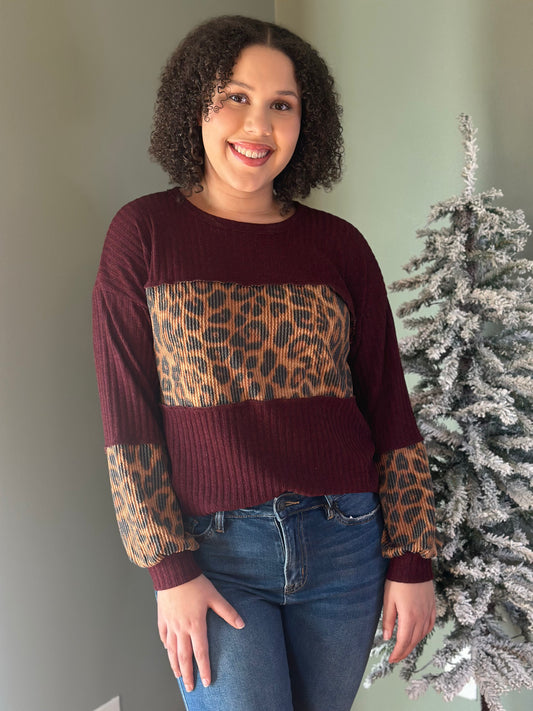 Wine Country Leopard Top