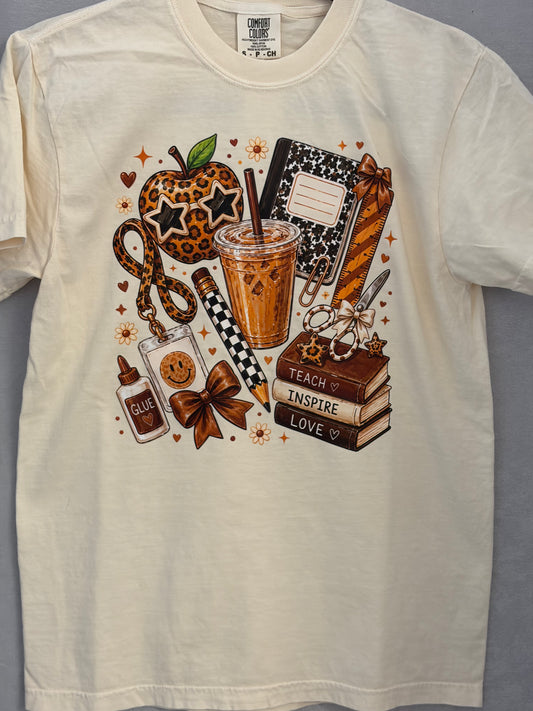 Teach - Inspire - Love Animal Print CC Tee